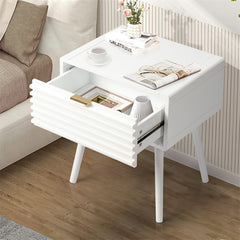 Wood Nightstand End Side Table with 1 Drawer for Living Room