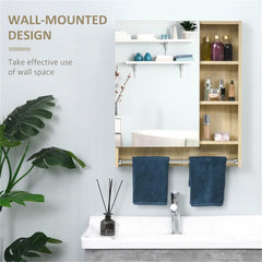 Wall Mounted Bathroom Mirror Cabinet with Towel Bar