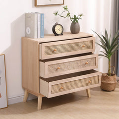 31.5"3 Drawer Rattan Storage Cabinet