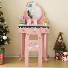 38.2" Kids Dressing Table and Chair Set