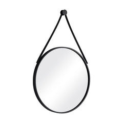 Round Hanging Mirror with Strap