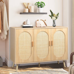 33" Modern Home Rattan Shoe Cabinet