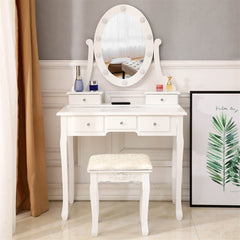 55.5" Luxury European Style Dressing Table & Stool Set