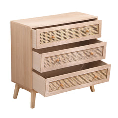 31.5"3 Drawer Rattan Storage Cabinet