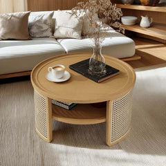 31.3" Round Rattan Coffee Table