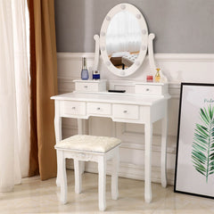 55.5" Luxury European Style Dressing Table & Stool Set