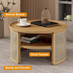 31.3" Round Rattan Coffee Table