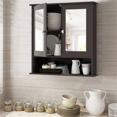 22"L x 23"W Brown Bathroom Cabinet with Mirror