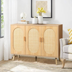 33" Modern Home Rattan Shoe Cabinet