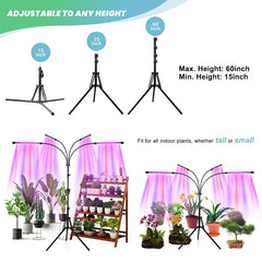 4 Heads Grow Lights for Indoor Plants with Stand