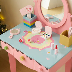 38.2" Kids Dressing Table and Chair Set