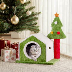 24in Christmas Cat House Cat Bed Cave