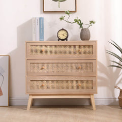 31.5"3 Drawer Rattan Storage Cabinet