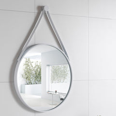 Round Hanging Mirror with Strap