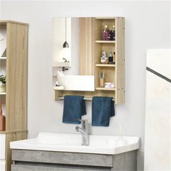 Wall Mounted Bathroom Mirror Cabinet with Towel Bar