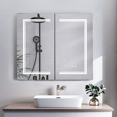 Double Door LED Bathroom Mirror Cabinet