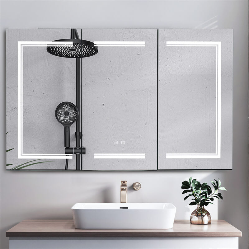 3 Door LED Bathroom Wall Cabinet with Mirror