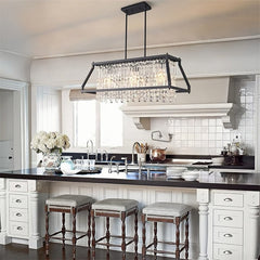 Farmhouse Crystal Pendant Lighting for Dining Room