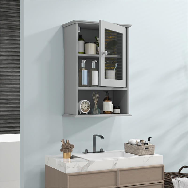 MDF Bathroom Cabinet/Locker with Glass Door