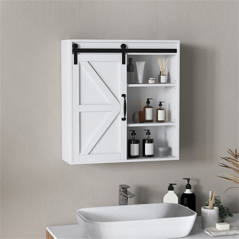 Bathroom Cabinet/Wall Cabinet with Sliding Barn Door