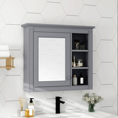 30''L x 28''H Wall Mounted Bathroom Storage Cabinet Grey