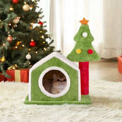 24in Christmas Cat House Cat Bed Cave