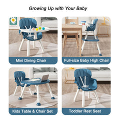 4-in-1 Convertible Baby High Chair with Removable Tray