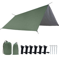 Waterproof Camping Tarp Shelter, Hammock Rain Fly Tarp for Outdoor Backpacking