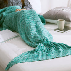 Knitted Mermaid Tail Blanket for Adults & Kids