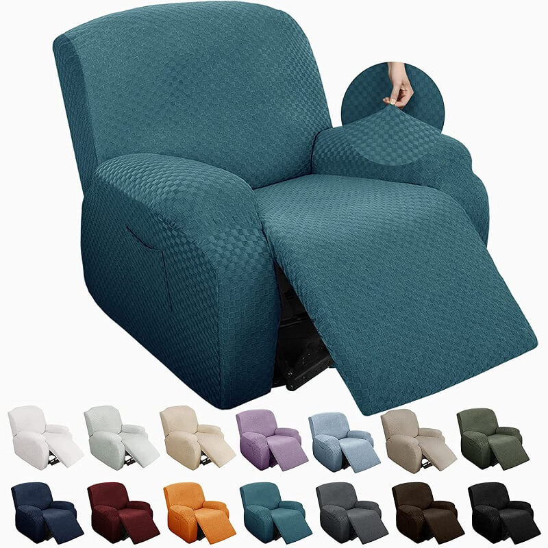 Stretch Square Jacquard Recliner Chair Cover 4 Pieces