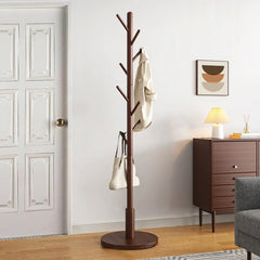 Wooden Coat Rack Stand with 8 Hooks