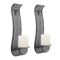 Metal Wall Candle Holder Sconce Set