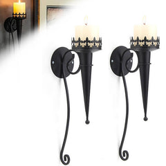 Metal Wall Candle Holder Sconce Set