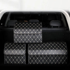 Leather Car Trunk Storage Organizer with Lid