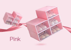 Plastic Drawer Type Stackable Shoe Box Case