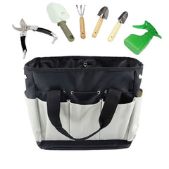 Canvas Garden Tool Tote Bag with 8 Pockets