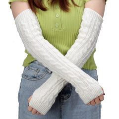 Women's Knitted Long Fingerless Arm Warmers