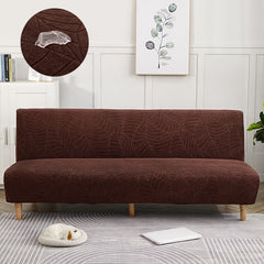 Waterproof Jacquard Futon Slipcover, Stretch Armless Sofa Bed Cover