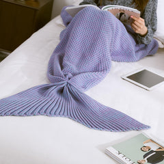 Knitted Mermaid Tail Blanket for Adults & Kids