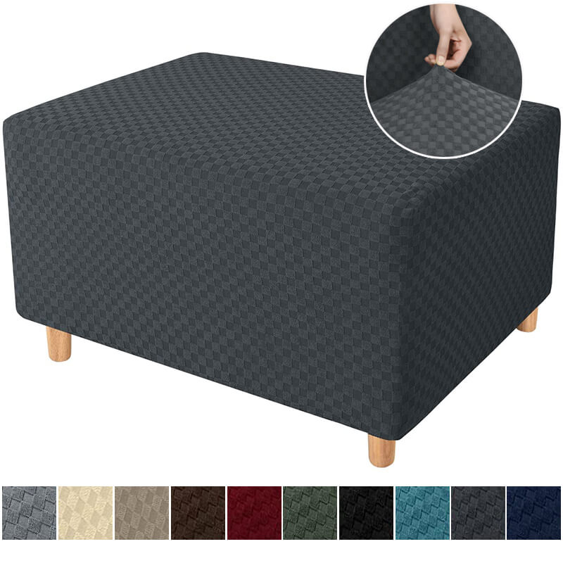 Square Jacquard Rectangle Ottoman Cover