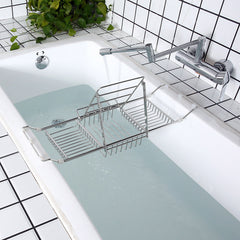 Stainless Steel Bathtub Caddy Tray with Extending Sides