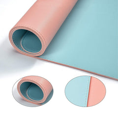 Double-Sided PU Leather Desk Mat, Sewing Edge