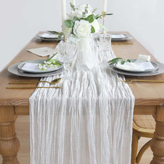 Wrinkled Table Runner for Wedding 157 x 35 Inches