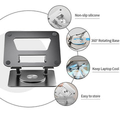 Foldable Laptop Stand with 360° Rotating Base