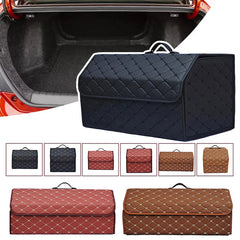 Leather Car Trunk Storage Organizer with Lid