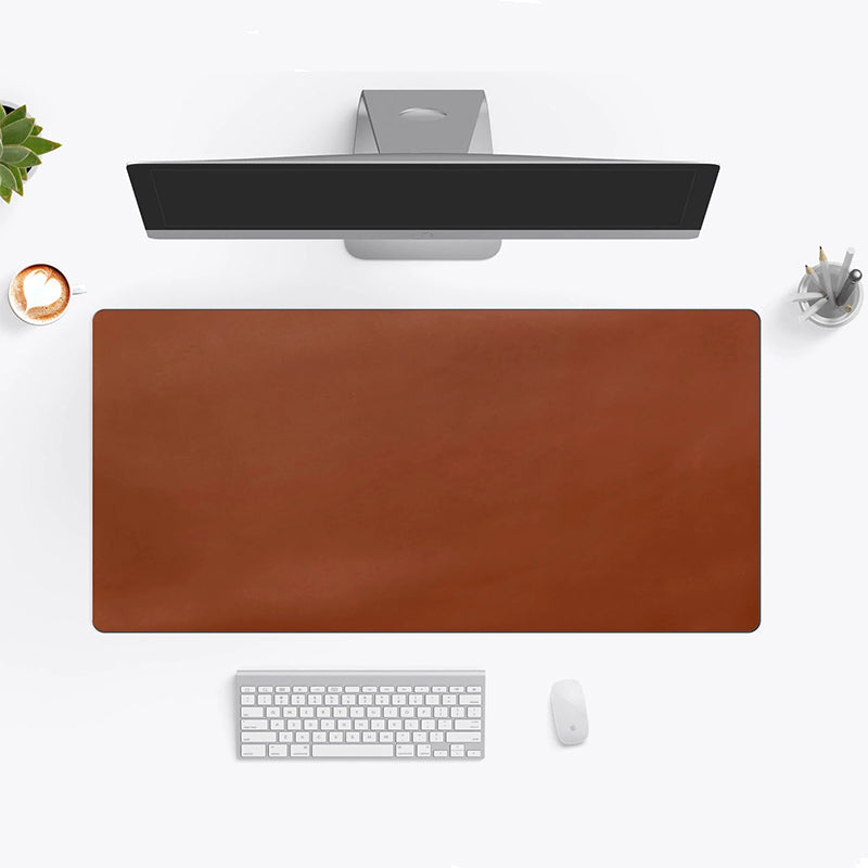 Double-Sided PU Leather Desk Mat, Sewing Edge