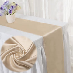 2/5Pcs Long Satin Table Runner for Party, 12 x 108 Inch